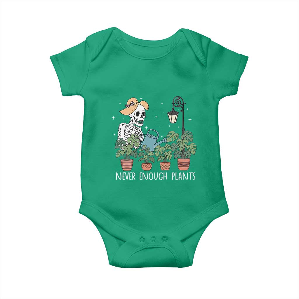 Skeleton Monstera Lover Baby Onesie Never Enough Plants TS12 Irish Green Print Your Wear