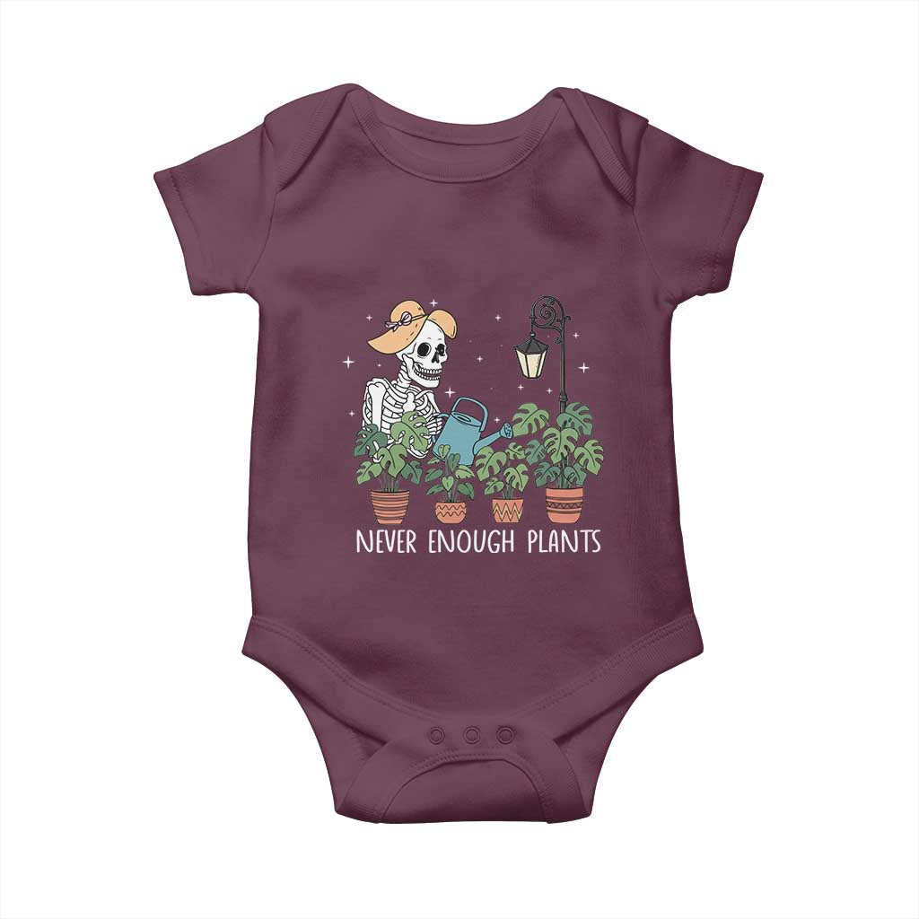 Skeleton Monstera Lover Baby Onesie Never Enough Plants TS12 Maroon Print Your Wear