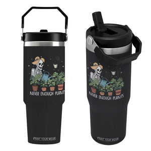 Skeleton Monstera Lover Flip Straw Tumbler Never Enough Plants TS12 One Size: 30 oz Black Print Your Wear