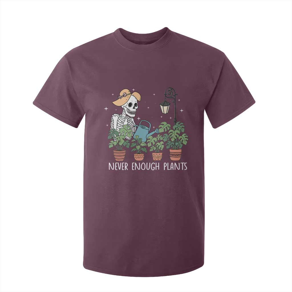 Skeleton Monstera Lover T Shirt For Kid Never Enough Plants TS12 Maroon Print Your Wear