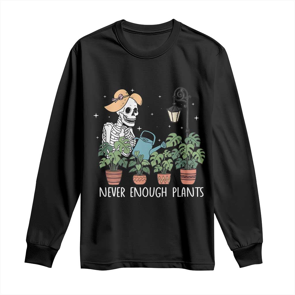 Skeleton Monstera Lover Long Sleeve Shirt Never Enough Plants TS12 Black Print Your Wear