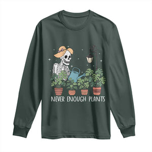 Skeleton Monstera Lover Long Sleeve Shirt Never Enough Plants TS12 Dark Forest Green Print Your Wear