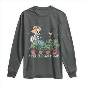 Skeleton Monstera Lover Long Sleeve Shirt Never Enough Plants TS12 Dark Heather Print Your Wear