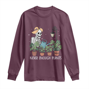 Skeleton Monstera Lover Long Sleeve Shirt Never Enough Plants TS12 Maroon Print Your Wear