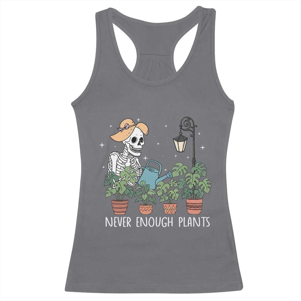 Skeleton Monstera Lover Racerback Tank Top Never Enough Plants TS12 Charcoal Print Your Wear