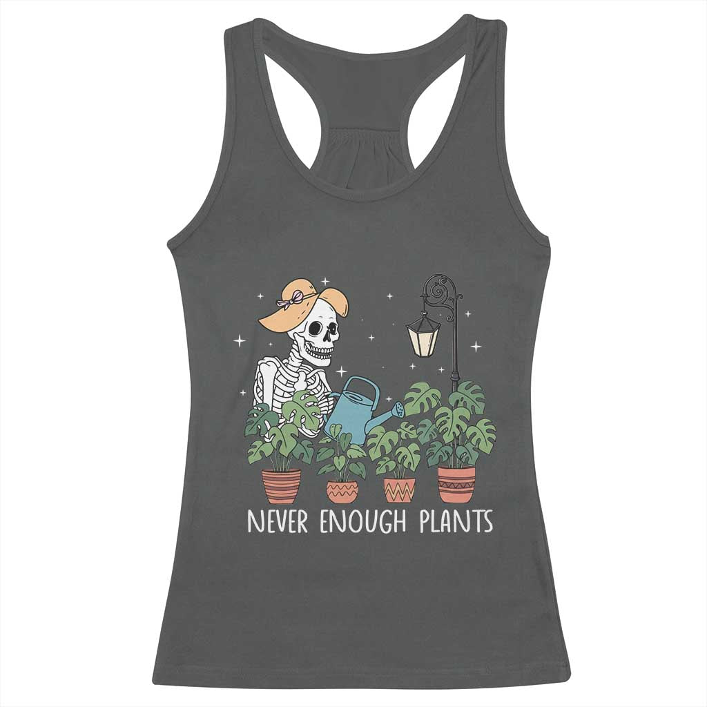 Skeleton Monstera Lover Racerback Tank Top Never Enough Plants TS12 Dark Heather Print Your Wear