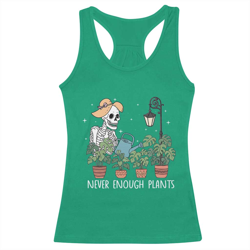 Skeleton Monstera Lover Racerback Tank Top Never Enough Plants TS12 Irish Green Print Your Wear