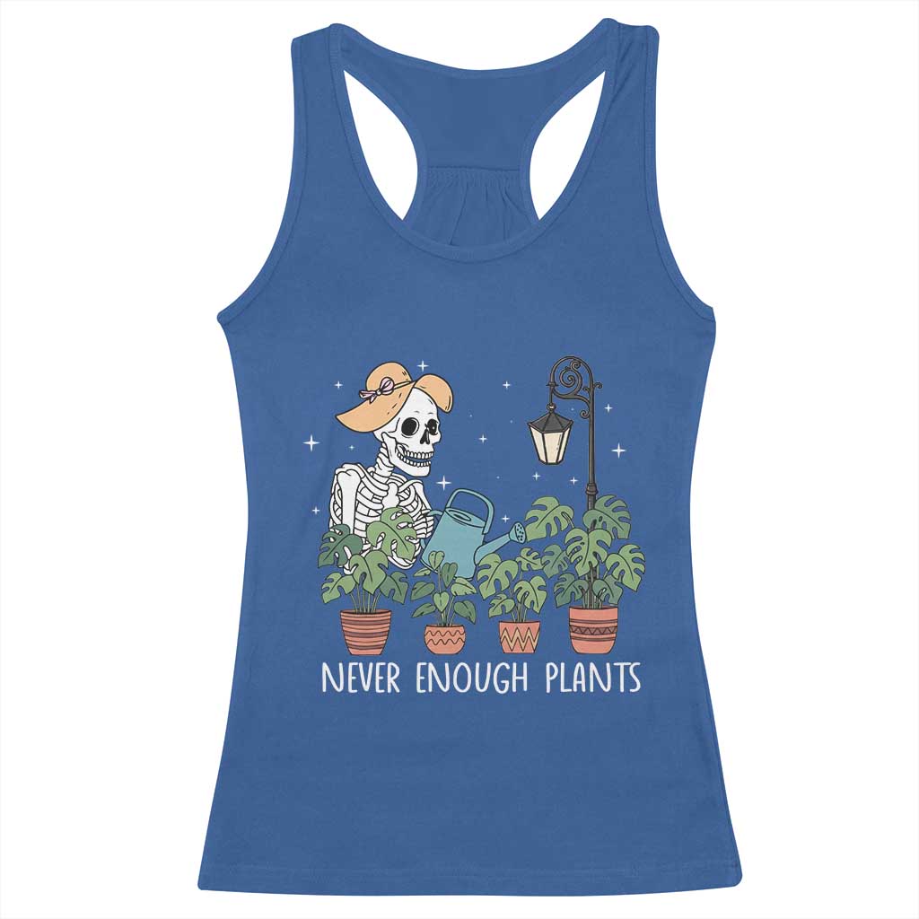Skeleton Monstera Lover Racerback Tank Top Never Enough Plants TS12 Royal Blue Print Your Wear