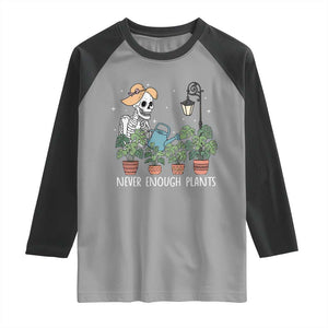 Skeleton Monstera Lover Raglan Shirt Never Enough Plants TS12 Sport Gray Black Print Your Wear