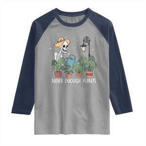 Skeleton Monstera Lover Raglan Shirt Never Enough Plants TS12 Sport Gray Navy Print Your Wear