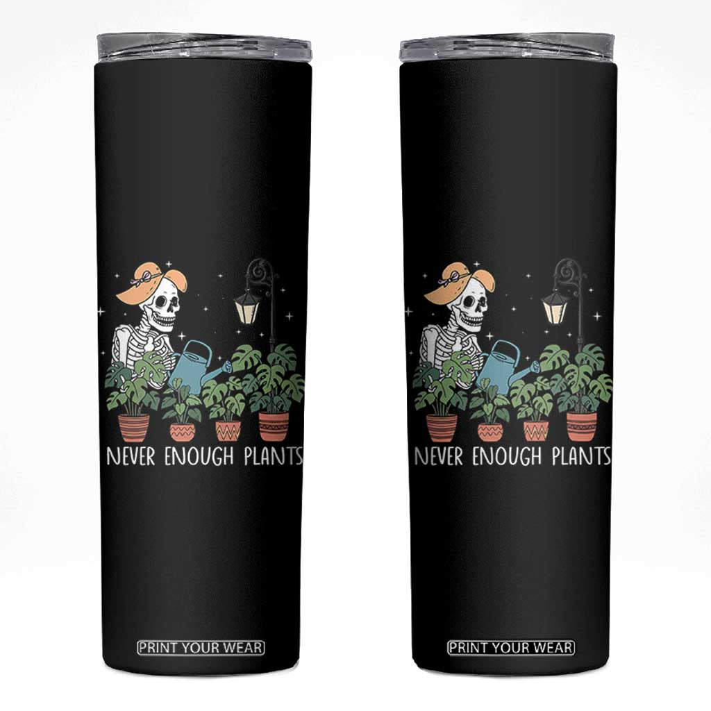 Skeleton Monstera Lover Skinny Tumbler Never Enough Plants TS12 Black Print Your Wear
