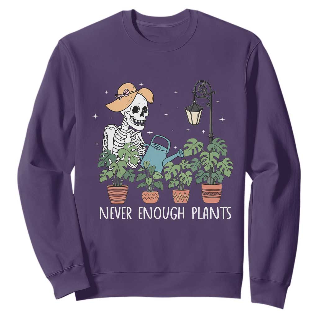 Skeleton Monstera Lover Sweatshirt Never Enough Plants TS12 Purple Print Your Wear