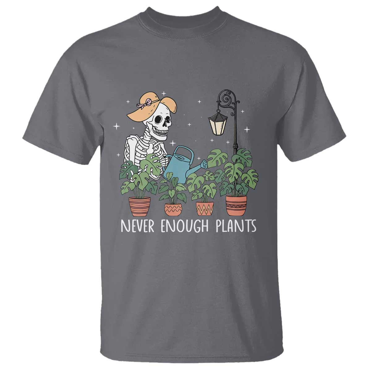 Skeleton Monstera Lover T Shirt Never Enough Plants TS12 Charcoal Print Your Wear