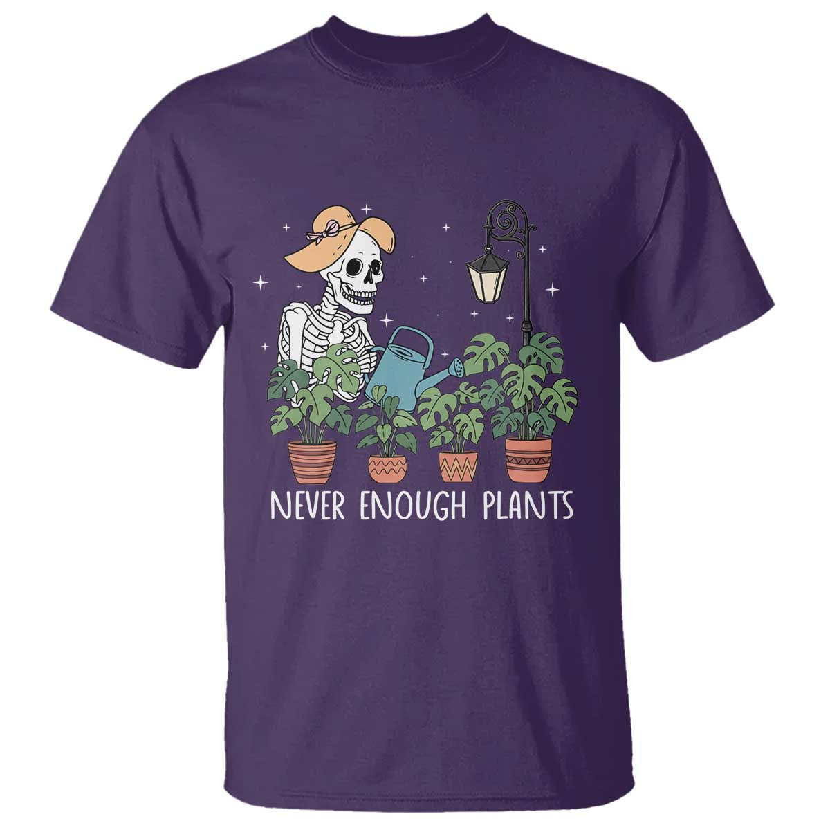 Skeleton Monstera Lover T Shirt Never Enough Plants TS12 Purple Print Your Wear