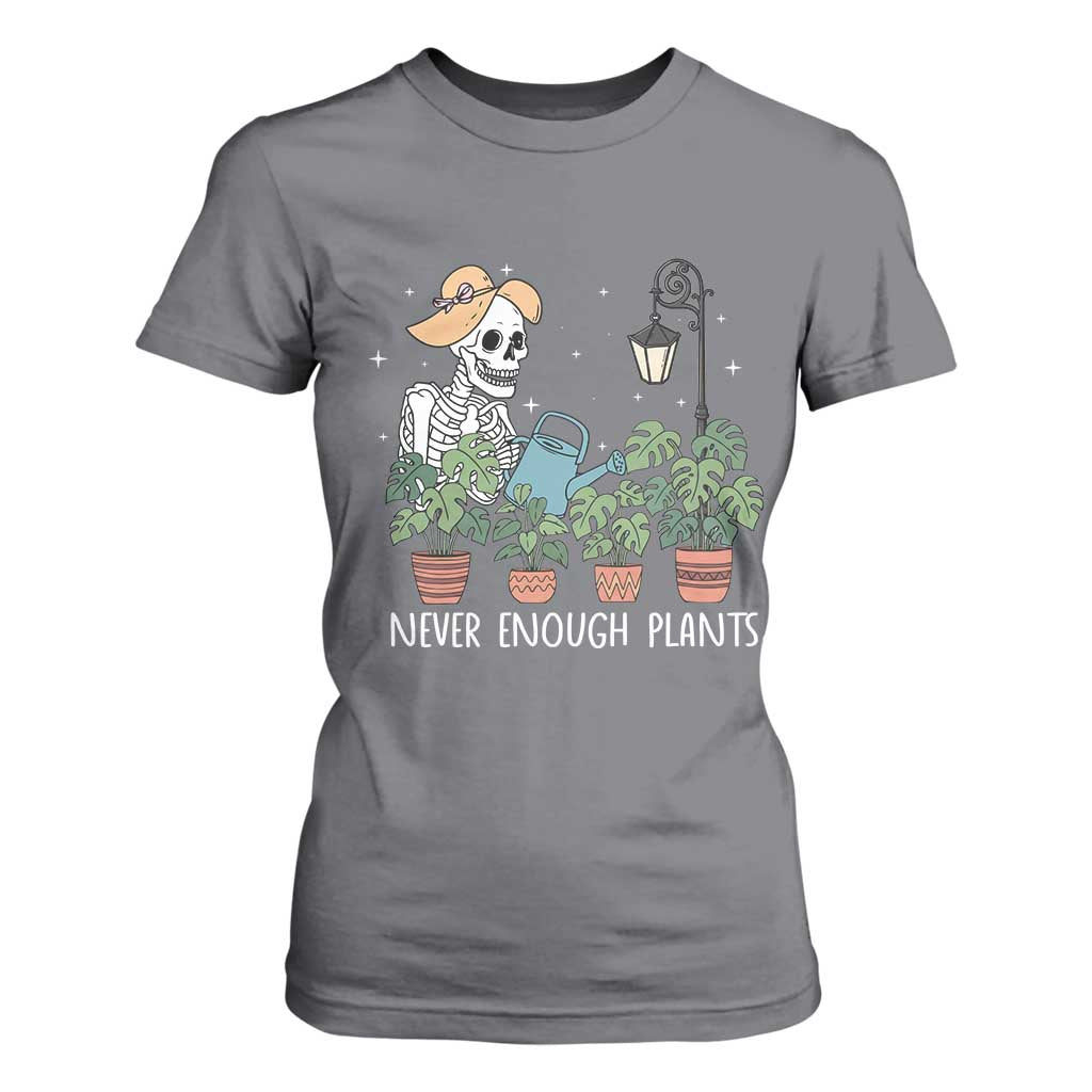 Skeleton Monstera Lover T Shirt For Women Never Enough Plants TS12 Charcoal Print Your Wear