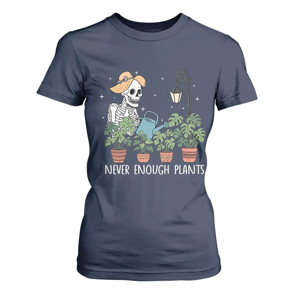 Skeleton Monstera Lover T Shirt For Women Never Enough Plants TS12 Navy Print Your Wear