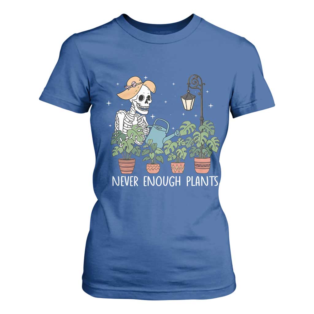 Skeleton Monstera Lover T Shirt For Women Never Enough Plants TS12 Royal Blue Print Your Wear