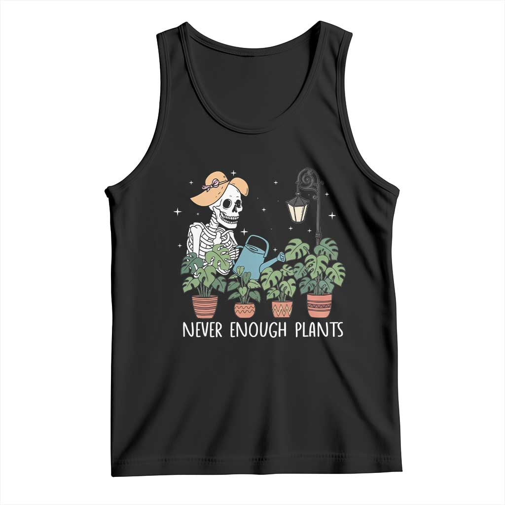 Skeleton Monstera Lover Tank Top Never Enough Plants TS12 Black Print Your Wear