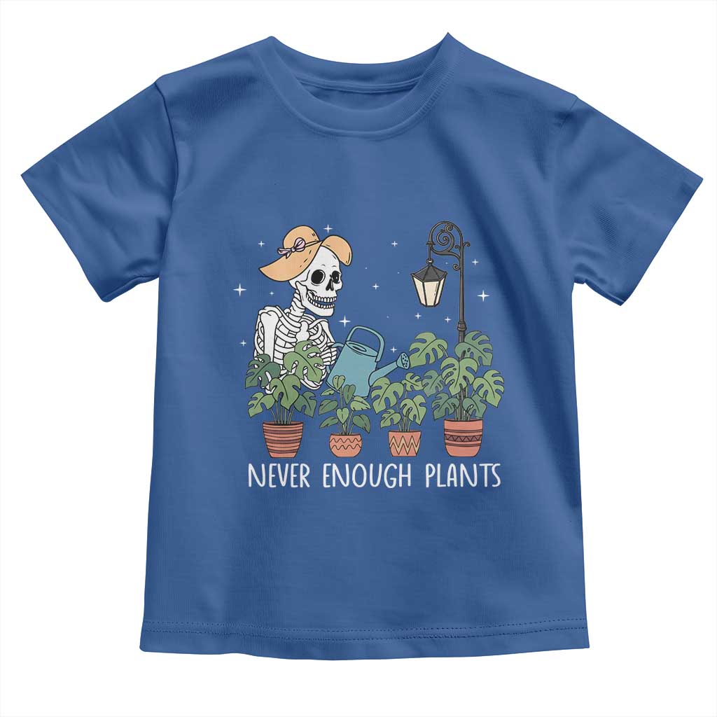 Skeleton Monstera Lover Toddler T Shirt Never Enough Plants TS12 Royal Blue Print Your Wear