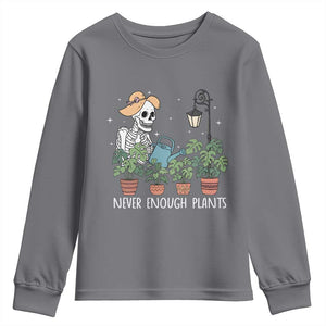 Skeleton Monstera Lover Youth Sweatshirt Never Enough Plants TS12 Charcoal Print Your Wear