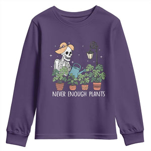 Skeleton Monstera Lover Youth Sweatshirt Never Enough Plants TS12 Purple Print Your Wear