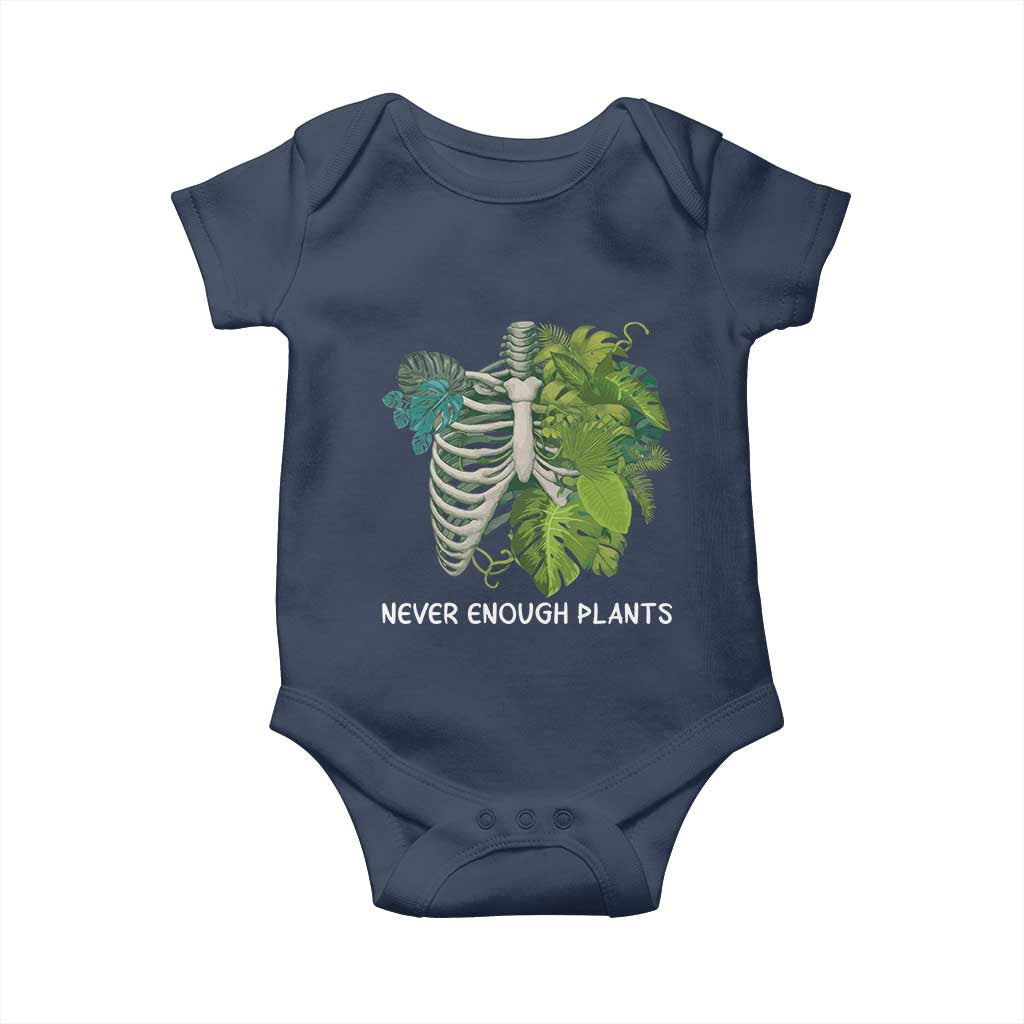 Monstera Plant Body Skeleton Baby Onesie Never Enough Plants TS12 Navy Print Your Wear