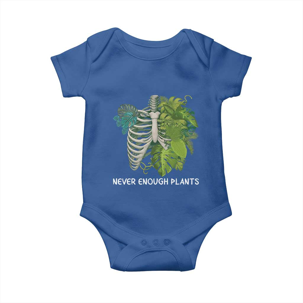Monstera Plant Body Skeleton Baby Onesie Never Enough Plants TS12 Royal Blue Print Your Wear