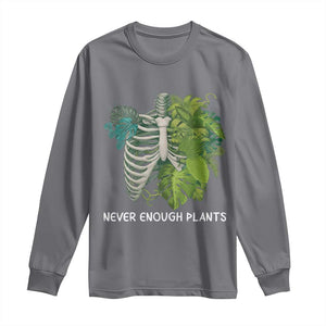 Monstera Plant Body Skeleton Long Sleeve Shirt Never Enough Plants TS12 Charcoal Print Your Wear