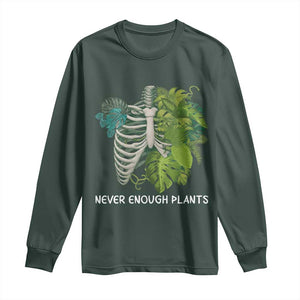Monstera Plant Body Skeleton Long Sleeve Shirt Never Enough Plants TS12 Dark Forest Green Print Your Wear
