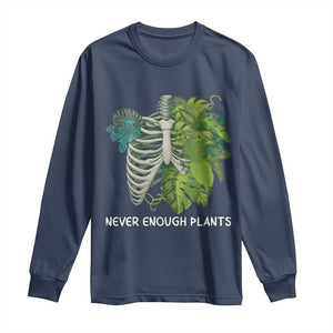 Monstera Plant Body Skeleton Long Sleeve Shirt Never Enough Plants TS12 Navy Print Your Wear