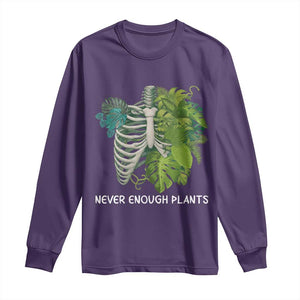 Monstera Plant Body Skeleton Long Sleeve Shirt Never Enough Plants TS12 Purple Print Your Wear