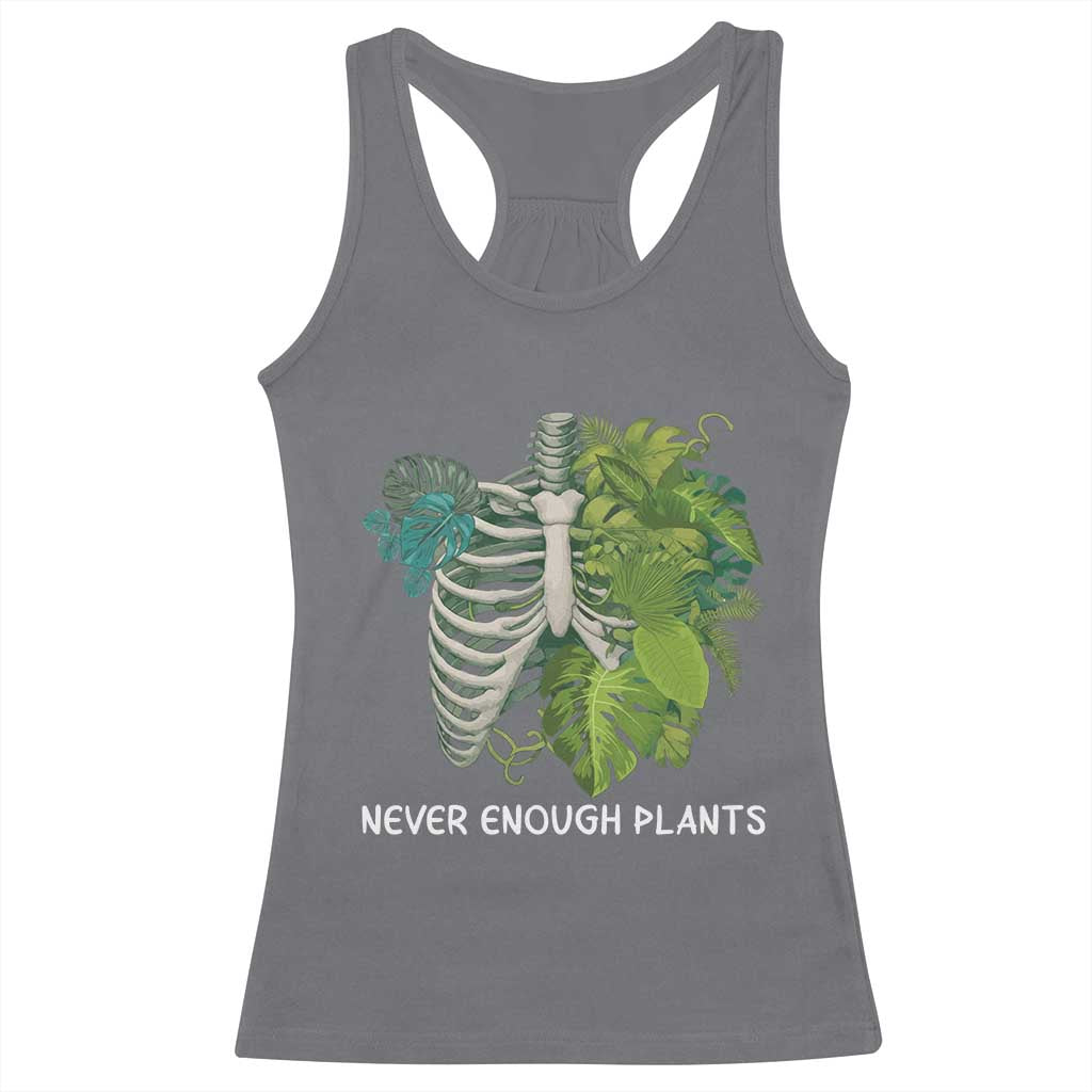 Monstera Plant Body Skeleton Racerback Tank Top Never Enough Plants TS12 Charcoal Print Your Wear