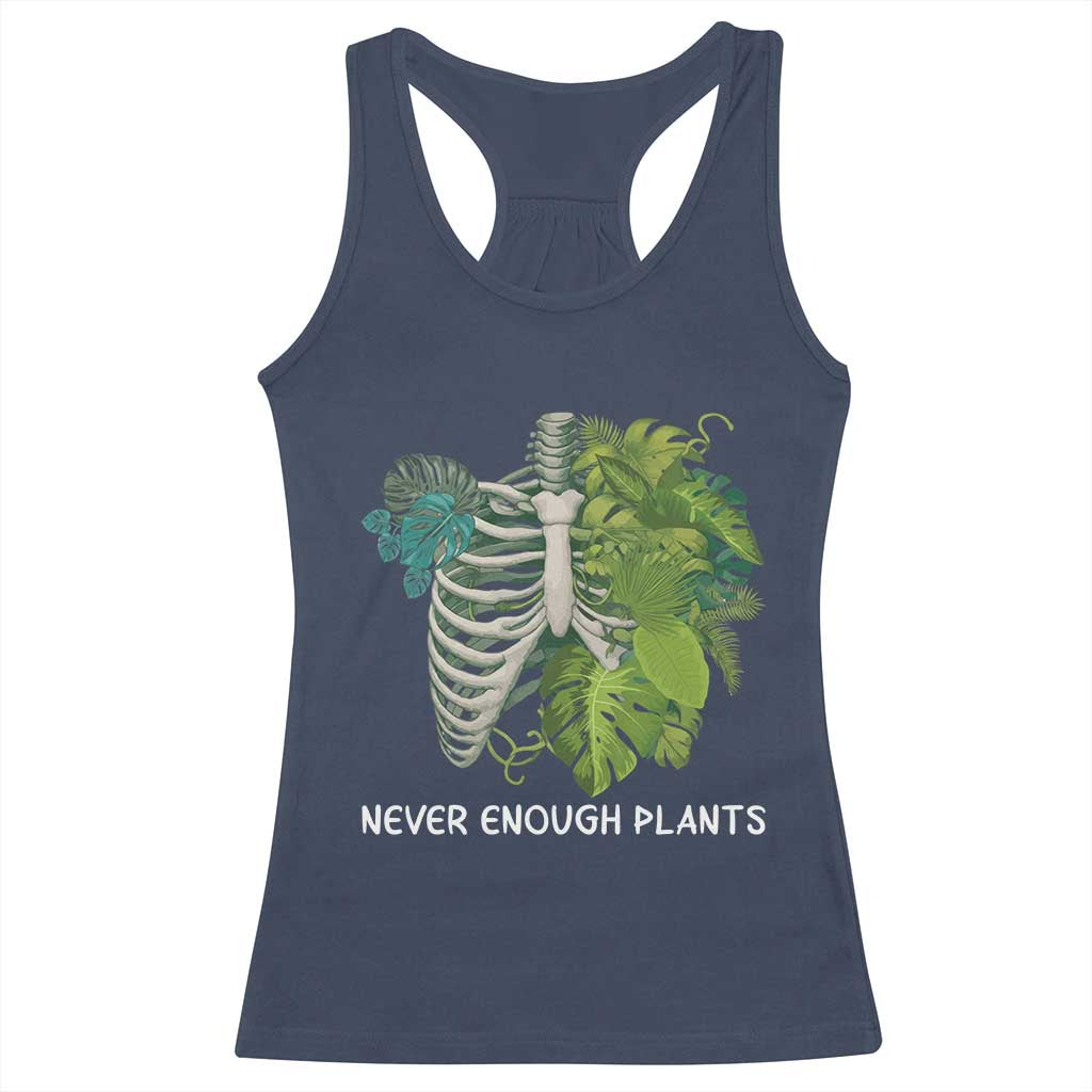 Monstera Plant Body Skeleton Racerback Tank Top Never Enough Plants TS12 Navy Print Your Wear