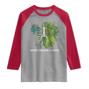 Monstera Plant Body Skeleton Raglan Shirt Never Enough Plants TS12 Sport Gray Red Print Your Wear