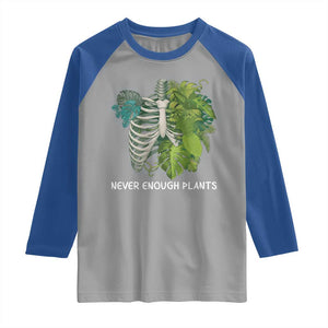 Monstera Plant Body Skeleton Raglan Shirt Never Enough Plants TS12 Sport Gray Royal Print Your Wear