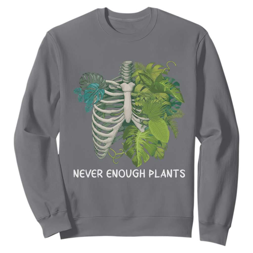 Monstera Plant Body Skeleton Sweatshirt Never Enough Plants TS12 Charcoal Print Your Wear