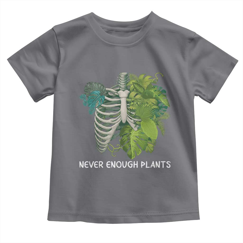 Monstera Plant Body Skeleton Toddler T Shirt Never Enough Plants TS12 Charcoal Print Your Wear