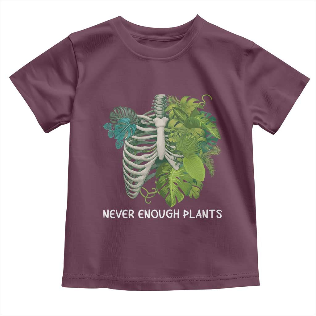 Monstera Plant Body Skeleton Toddler T Shirt Never Enough Plants TS12 Maroon Print Your Wear