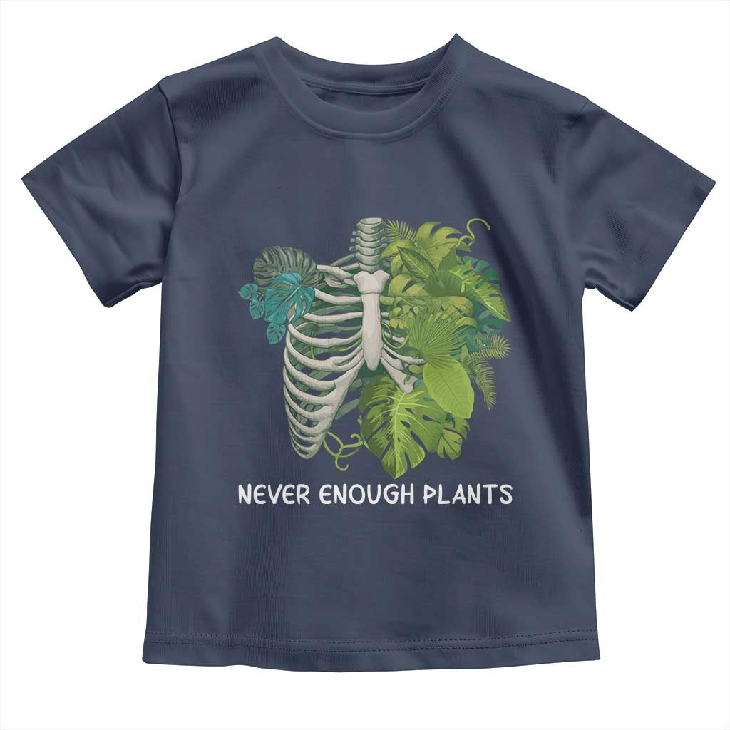 Monstera Plant Body Skeleton Toddler T Shirt Never Enough Plants TS12 Navy Print Your Wear