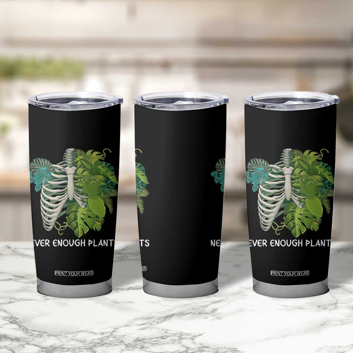 Monstera Plant Body Skeleton Tumbler Cup Never Enough Plants TS12 Print Your Wear