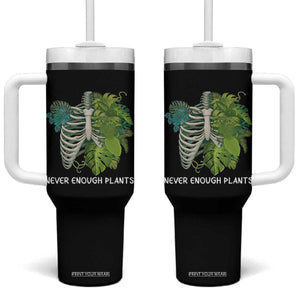 Monstera Plant Body Skeleton Tumbler With Handle Never Enough Plants TS12 One Size: 40 oz Black Print Your Wear