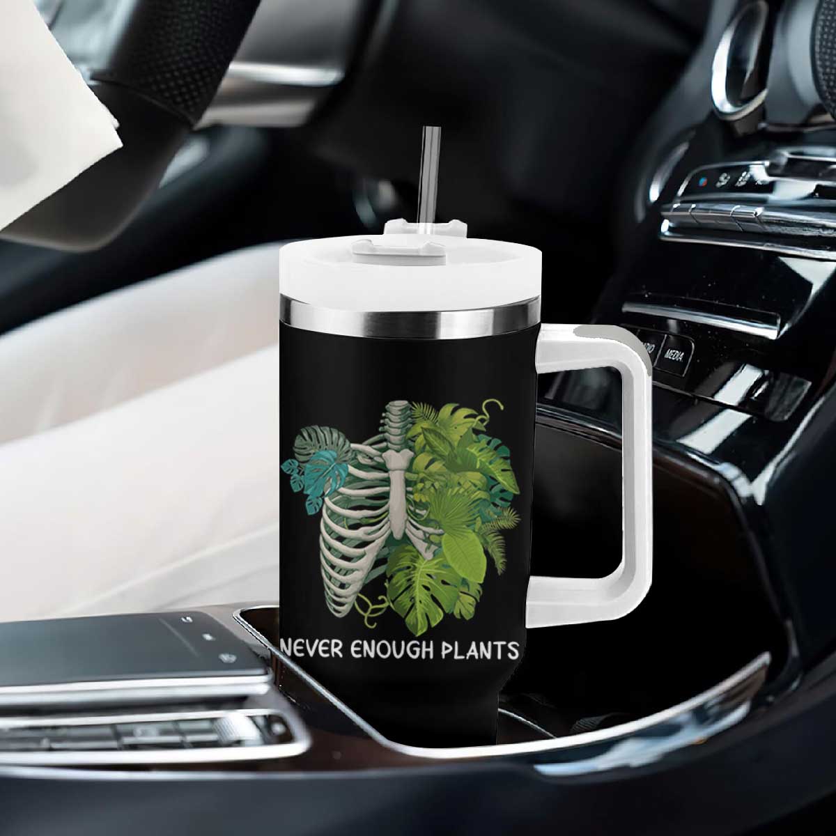 Monstera Plant Body Skeleton Tumbler With Handle Never Enough Plants TS12 Print Your Wear