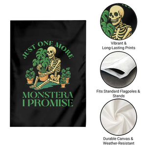 Just One More Monstera Garden Flag Skeleton Plant Lover Gift - Print Your Wear