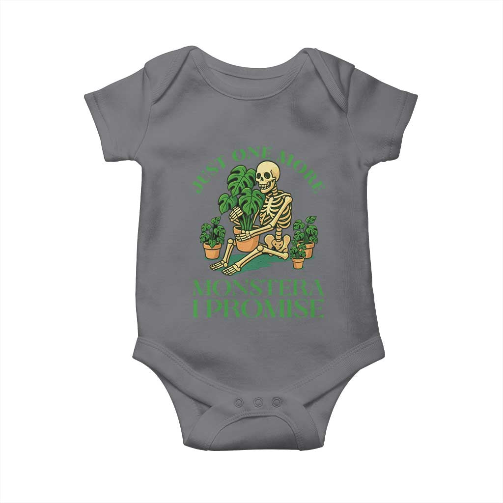 Just One More Monstera Baby Onesie Skeleton Plant Lover Gift TS12 Charcoal Print Your Wear
