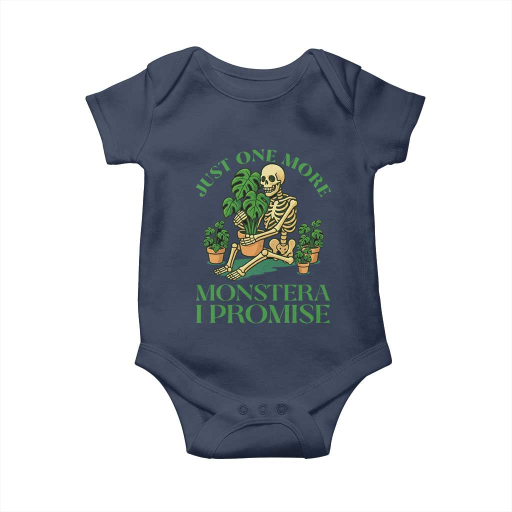 Just One More Monstera Baby Onesie Skeleton Plant Lover Gift TS12 Navy Print Your Wear