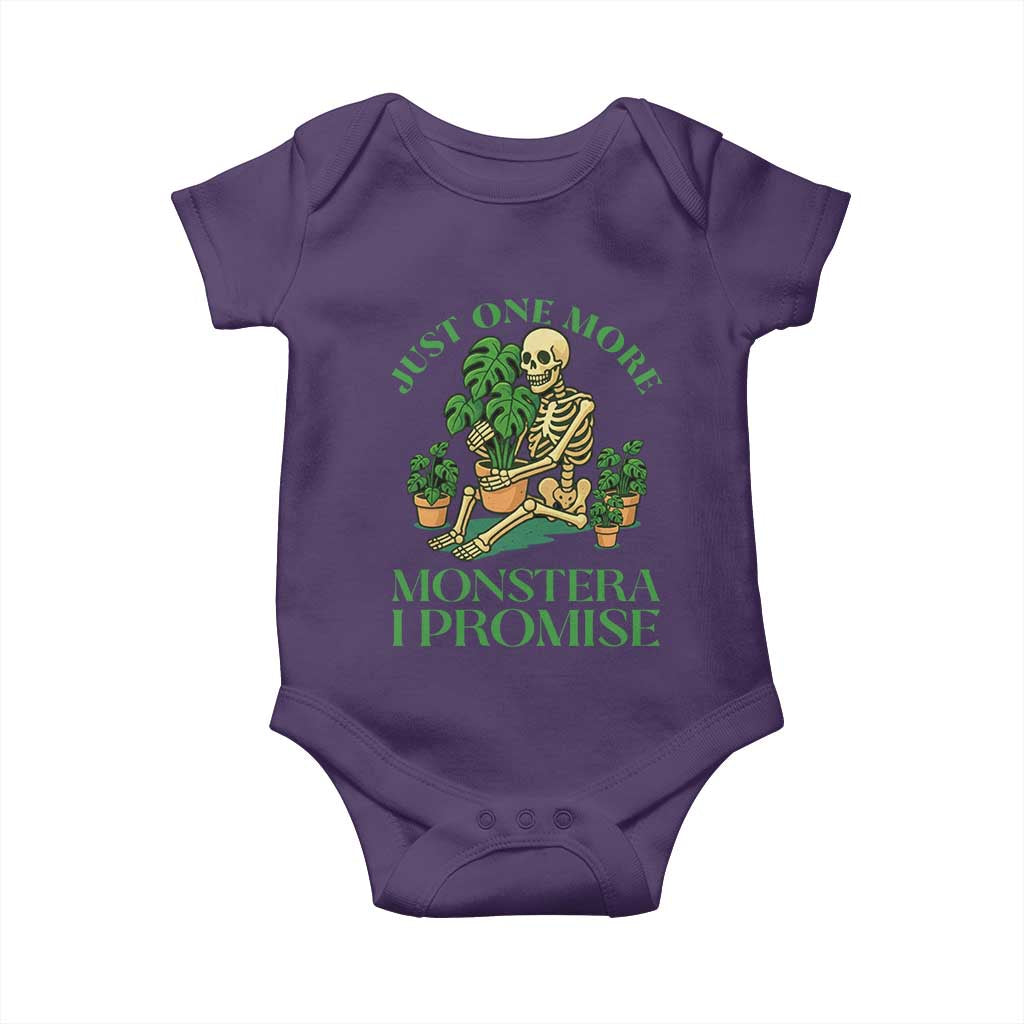 Just One More Monstera Baby Onesie Skeleton Plant Lover Gift TS12 Purple Print Your Wear