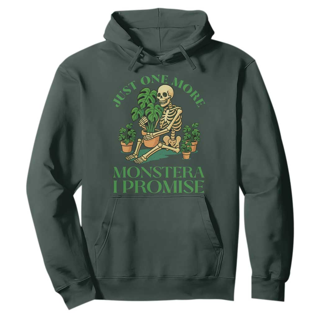 Just One More Monstera Hoodie Skeleton Plant Lover Gift TS12 Dark Forest Green Print Your Wear