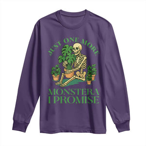 Just One More Monstera Long Sleeve Shirt Skeleton Plant Lover Gift TS12 Purple Print Your Wear