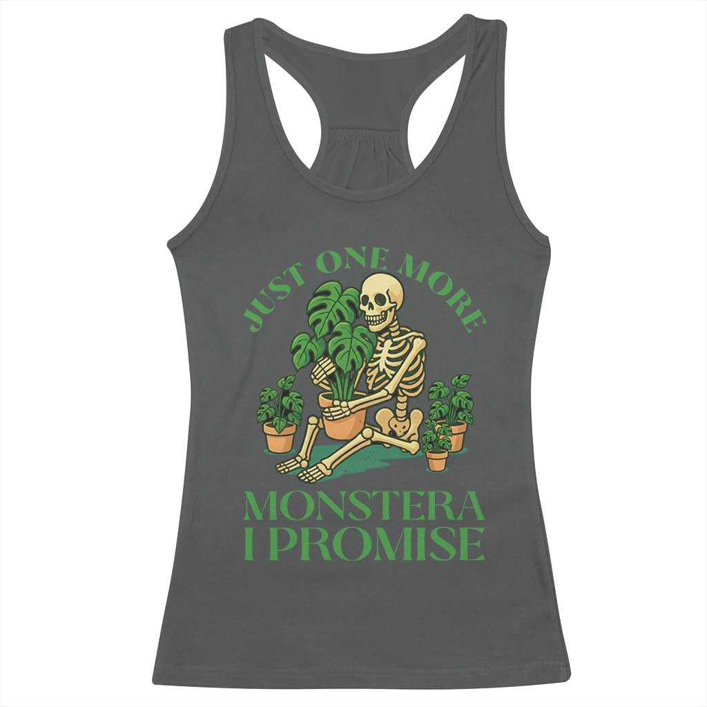 Just One More Monstera Racerback Tank Top Skeleton Plant Lover Gift TS12 Dark Heather Print Your Wear