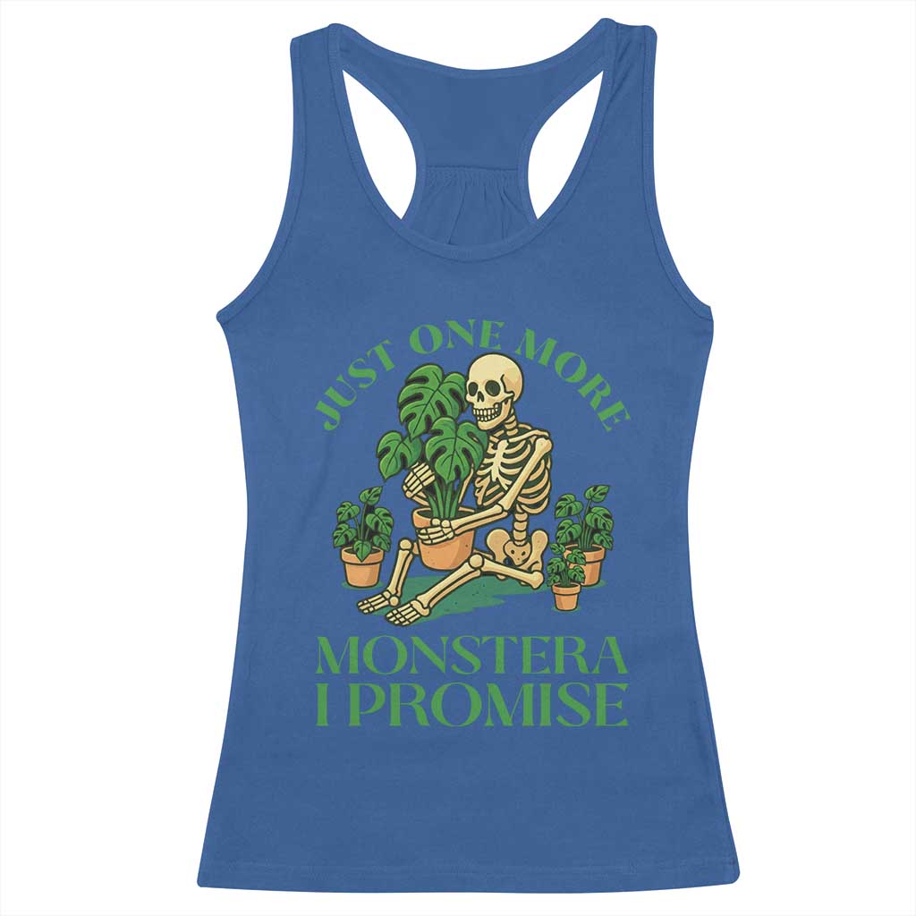 Just One More Monstera Racerback Tank Top Skeleton Plant Lover Gift TS12 Royal Blue Print Your Wear